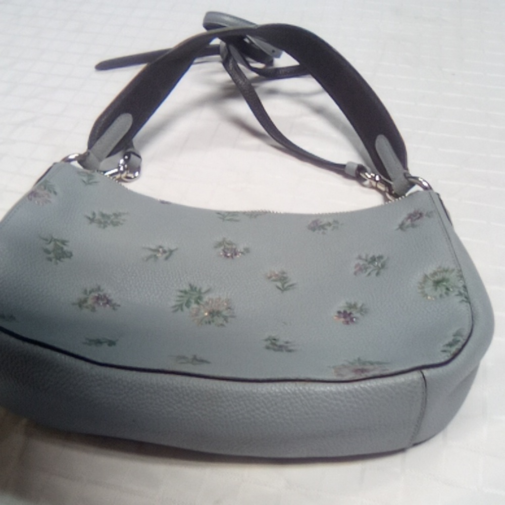 Coach Light Gray Floral Crossbody Bag - Picture 5 of 7